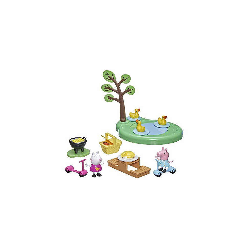 Peppa Pig Peppa's Adventures Peppa's Picnic Playset, Preschool Toy With 2 Figures And 8 Accessories, For Ages 3 And Up, Multicolor, (F2516)