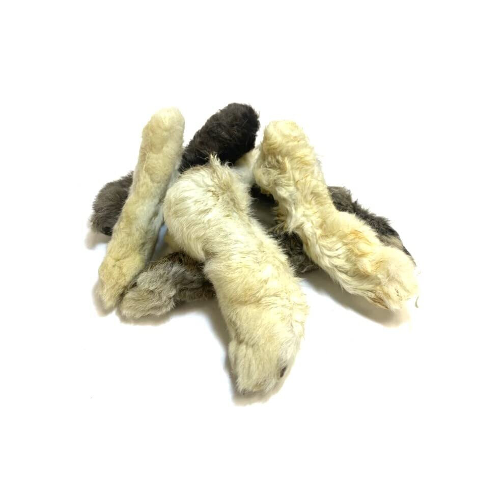 Rabbit Feet with Fur 1kg Natural Dog Treats Chews Hypoallergenic Hair (Great Alternative to Ears) LOD3