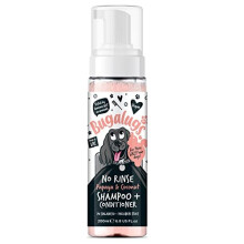 No Rinse Papaya & Coconut Dog Shampoo - Luxury 2 in 1 dog Dry shampoo & conditioner - odour eliminator natural shampoo with dog perfume quick shower