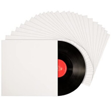 12-Inch White Vinyl Record LP Outer Sleeves (25 Pack) - L31 x W31cm / 12.2 x 12.2 Inches - No Centre Hole, Acid-Free Protection Jackets - Blank