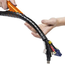 Cable Tidy Sleeve, TV Cable Management Solution, Wire Tidy to Hide, Organise & Protect Cables - 2.5m length, 25mm Outer Diameter - Black