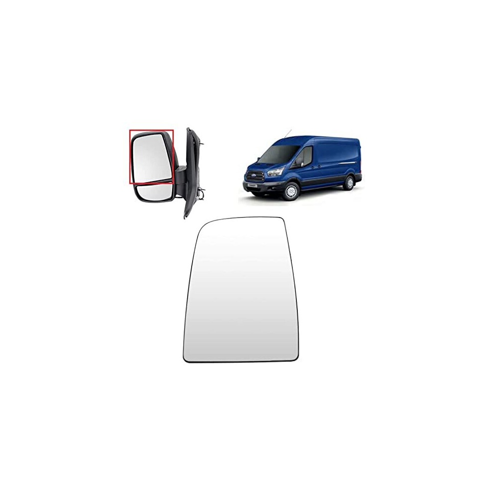 Wing Mirror Upper Glass Left Passenger Side Non-Heated For Ford Transit Mk8 2014 Onwards 1823985 Bk3117k741aa Wing Mirror Glass + Back Plate 730734585909