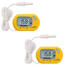 2pcs LCD Digital Aquarium Thermometer Fish Tank Water Terrarium Temperature - Yellow