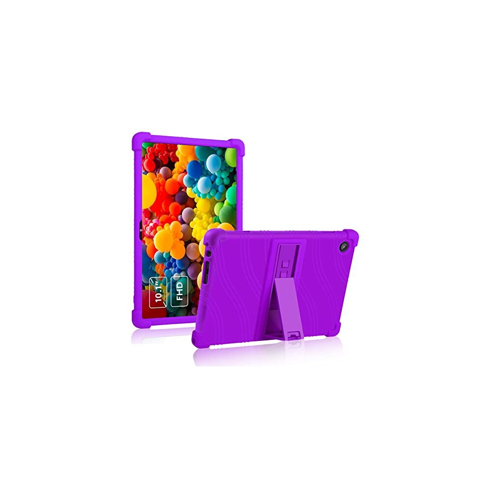 Atooz Lenovo Tab M10 3Rd Gen 10.1 Case, Soft Silicone Shockproof Case For Lenovo M10 3Rd Gen Tablet 2022 (Tb-328F/Tb-328X) With Pc Stand (Purple)