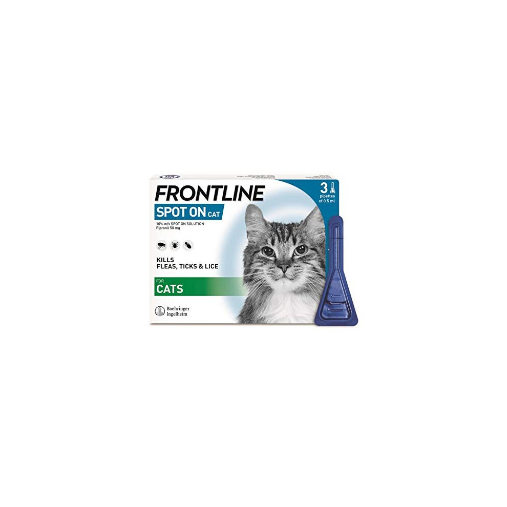 Frontline Spot On Flea & Tick Treatment For Cats - 3 Pipettes