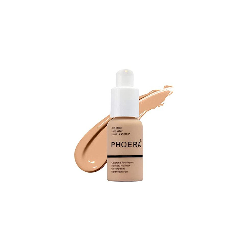 Glamza Beige Phoera Foundation Concealer Makeup Full Coverage Matte Brighten Long Lasting Uk (104 Buff )