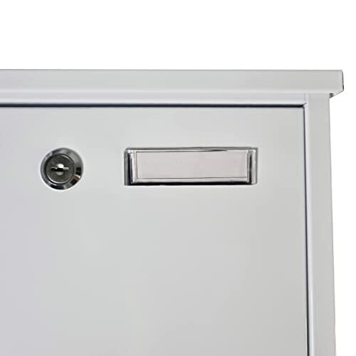 Wall Mounted Post Box - Large Mail Box Outdoor Weather Resistant Postbox Galvanized Steel Lockable Letterbox Top Loading Mailbox with Cylinder Lock, 1