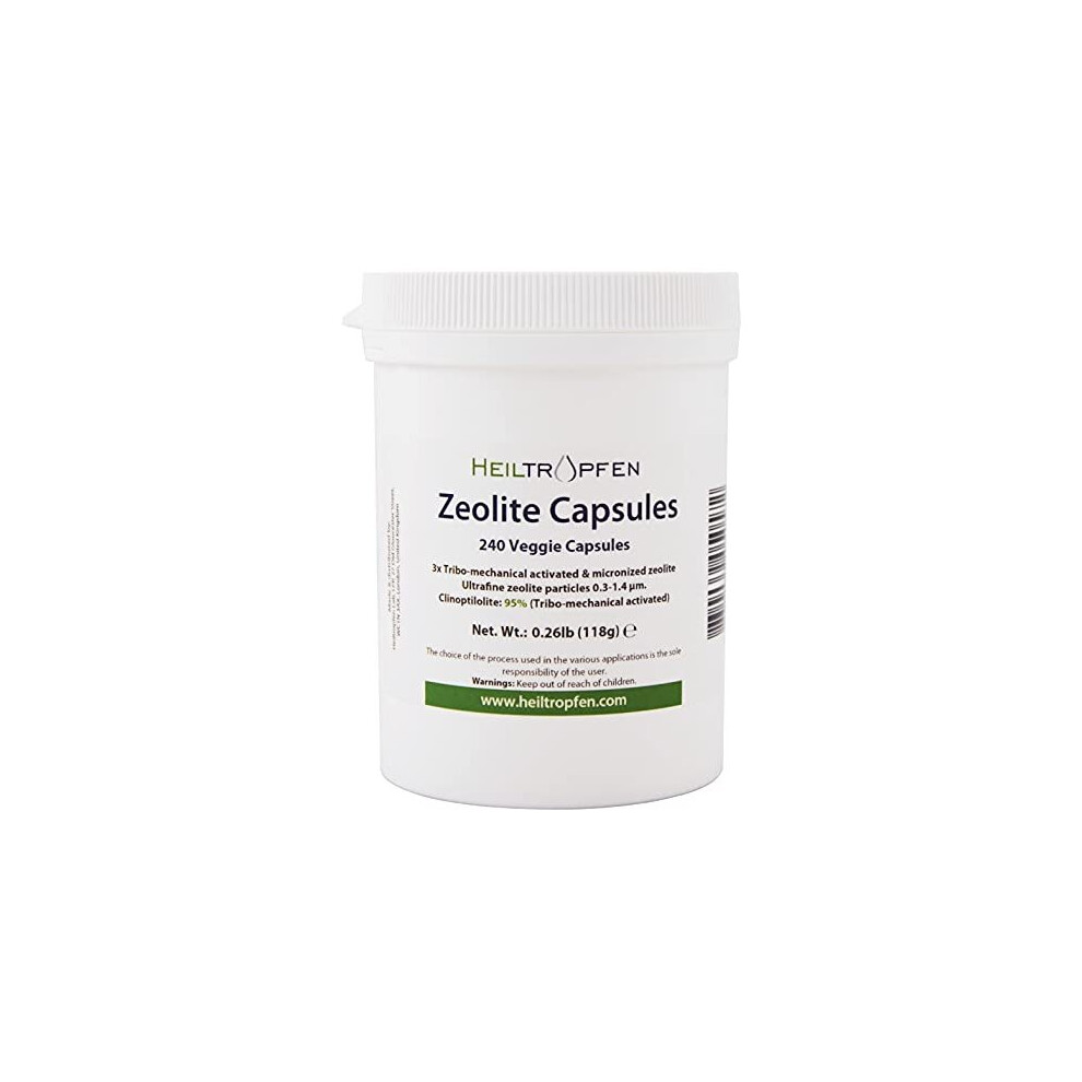 Zeolite 240 Capsules | Clinoptilolite 95% | 3X Activated | Natural Mineral Dust Less-Than 2 Âµm | Heiltropfen