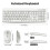Wireless Keyboard and Mouse Combos, 12 Multimedia and Shortcut Keys UK Layout Full Size Keyboard and Mouse Set for Windows,MacOS,Linux-White (Battery 4