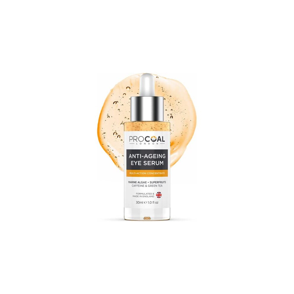 Procoal New Anti-Ageing Eye Serum 30Ml By - Eye Cream Anti Aging, Puffiness, Under Eye Circles & Wrinkles With Marine Algae, Caffeine & Green Tea,