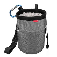 Chalk Bag, Drawstring Rock Climbing Chalk Bag Bouldering Chalk Bag Bucket with Adjustable Belt & Zippered Pockets and Carabiner for Rock Climbing