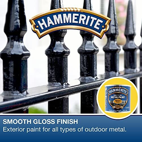 Hammerite Direct to Rust Metal Paint - Smooth Yellow Finish 250ML 1