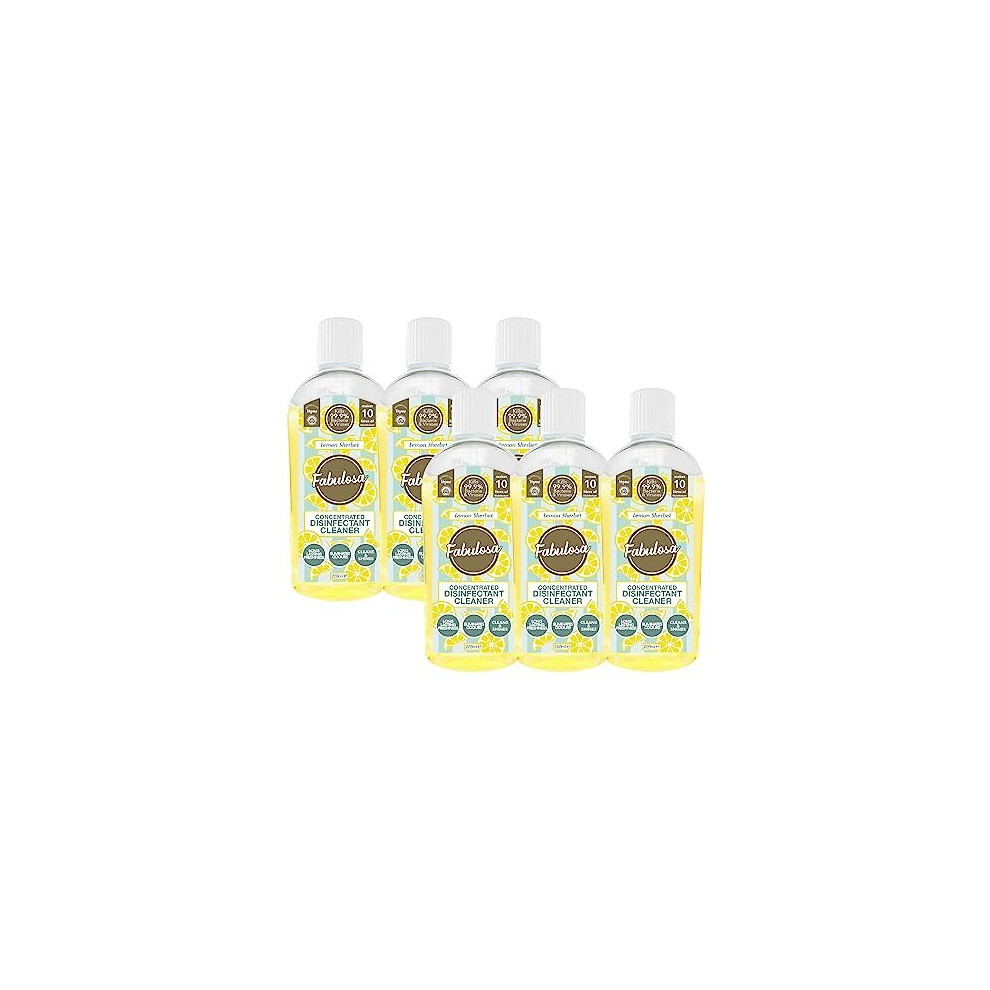 4 in 1 Concentrated Antibacterial Disinfectant All Purpose Cleaner, 220ml, 6 Pack, Lemon Sherbet