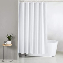 Extra Long/Wide Shower Curtains | 100% Polyester Shower Curtain | Anti-Bacterial Surface Treatment | Water Repellent| Weighted Hem | 200 X 200cm | 12