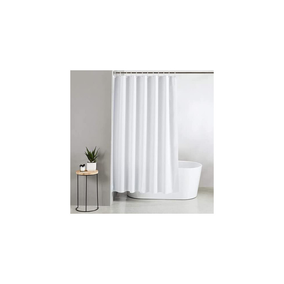 Extra Long/Wide Shower Curtains | 100% Polyester Shower Curtain | Anti-Bacterial Surface Treatment | Water Repellent| Weighted Hem | 200 X 200cm | 12