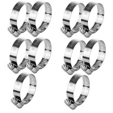 Jubilee Hose Clips 21-44mm Stainless Steel Pipe Clamps, 10 Pack