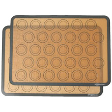 Silicone Macaron Baking Mat, 2 Piece Set, Brown/Black, Rectangular, 41.9 cm x 29.5 cm