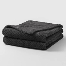 Waffle Flannel Fleece Mink Throw - Sofa/Bedspread/travel Blankets – Honeycomb Super Soft, light-weighted, Warm, Cosy Large Size Single, Double, King