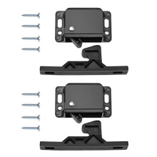 2X Cabinet Door Latch with 8Pcs Screws RV Drawer Latches Caravan Door Retainer Catch Accessories for Cabinets Sliding Door Home Kitchen Black