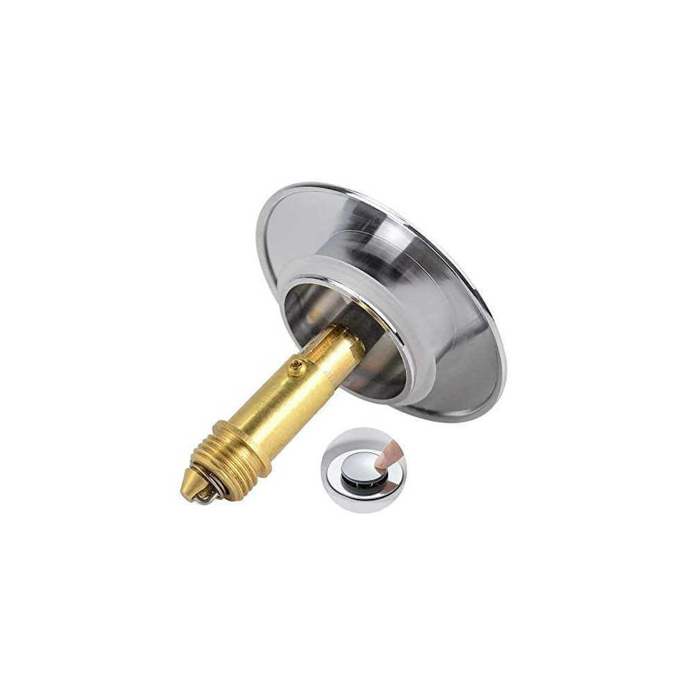 Pop Up Click Clack Plug 66mm Solid Brass Universal Basin Pop-up Drain Stopper Push Sink for Kitchen Bathtub Bathroom Basins Plugs Replacement (1Pcs)