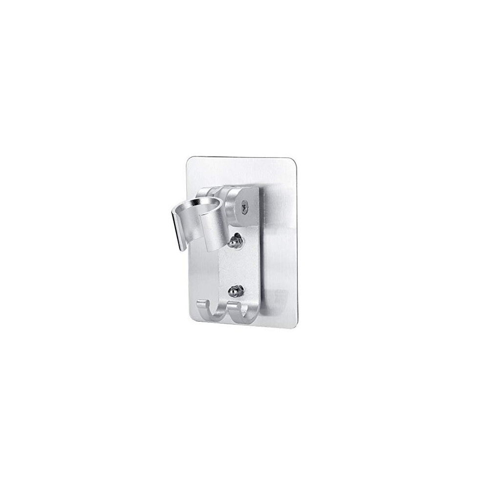 1Pcs Strong Adhesive Shower Head Holder Adjustable Shower Wand Holder Handheld Shower Head Hanger Wall Mounted Bracket With 2 Hanger Hooks Shower Head 782950507616