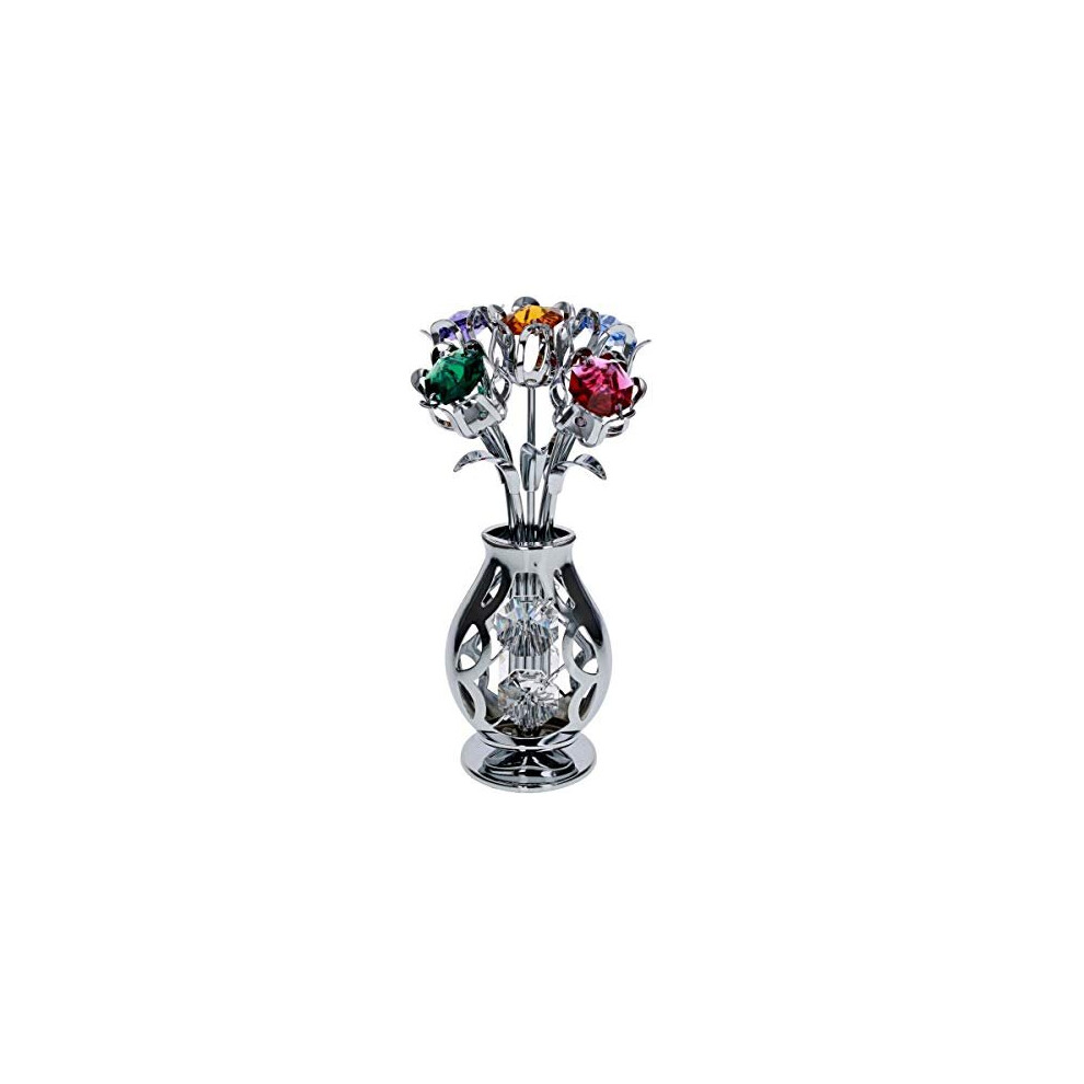 Crystocraft Freestanding Made With Crystals Tulips In Crystal Vase
