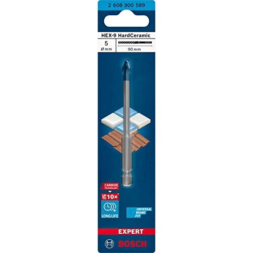Bosch Bosch Professional 1x Expert HEX-9 HardCeramic Drill Bit (Accessories Rotary Impact Drill), Silver, 5 mm