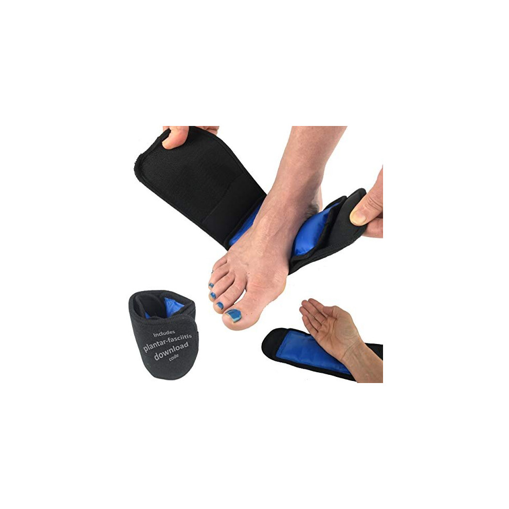 Gr8ful Gel Ice Pack | Sports Injuries, Pain & Swelling | Reusable Hot/Cold Therapy Wrap For Plantar Fasciitis, Sprains & Achilles Tendonitis (Foot,