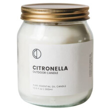 OCTŌ Citronella Candle Outdoors 300ml | Essential Oil Scented Jar Candle 10.5oz - 60 Hours Long Burning 100% Natural Soy Wax for Home Garden/Camping
