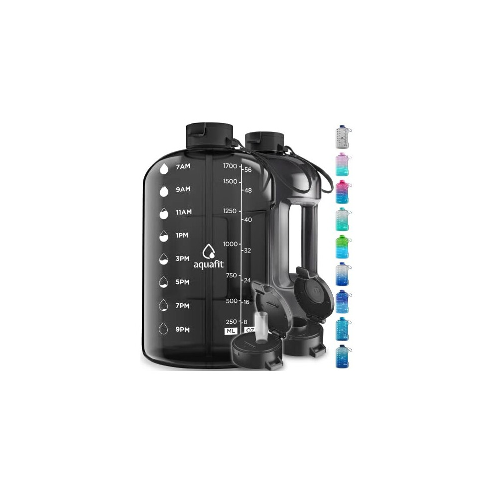 2 Litre Water Bottle with Straw - 2L Water Bottles with Time Marker- 64 oz Big Water Bottle Motivational - Large Water Bottle with Straw- Half Gallon