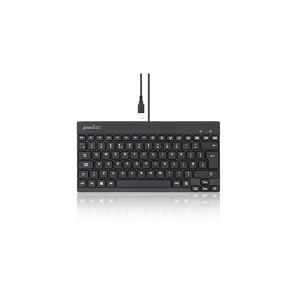 Periboard-326 Wired Usb Mini Backlit Keyboard, Quiet Typing Design, Qwerty Uk 4049571002613