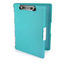 Slimcase 2 Storage Clipboard with Side Opening, 12.5 x 9.5 inches, Teal Glitter 3517-320GWP