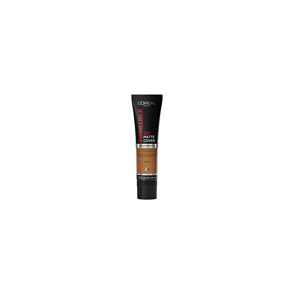 Paris Cover Liquid Foundation, With 4% Niacinamide, Long Lasting, Natural Finish, Available in 20 Shades, SPF 25, Infallible 32H Matte Cover, Shade