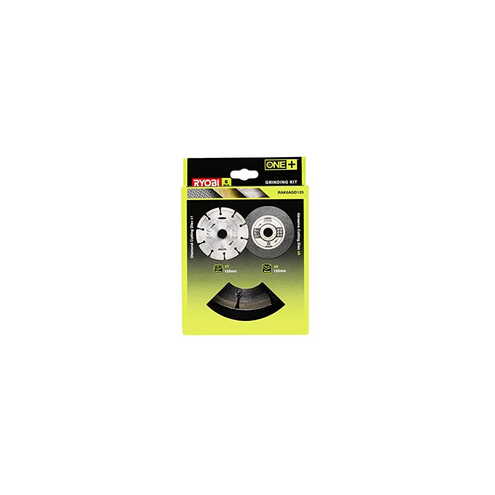 RAK6AGD125 Angle Grinder 125mm Cutting Kit (6 Piece), Grey