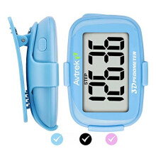 Accurate 3D Step Counter For Walking Jumbo Screen Numbers Pedometer CLip On For Running With TIme disply and LED Backlight(BLUE)