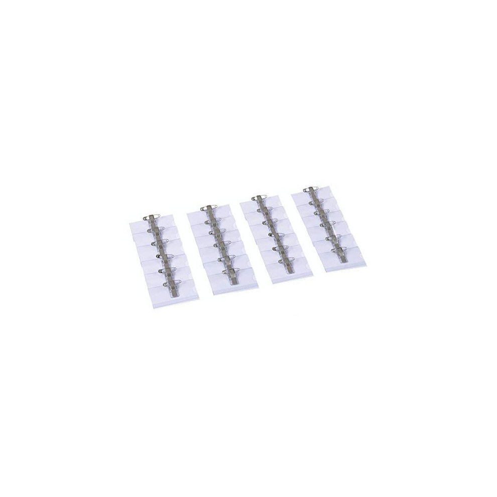 Name Badge Holders with Crocodile Clip, Safety Pin & Blank Card Insert Sheets (Pack of 24) | Horizontal ID Card Holder for School, Colleges, Offices &