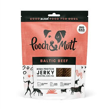 210g of Pooch & Mutt Jerky Treats, Grain Free Baltic Beef, Pack of 1x210g