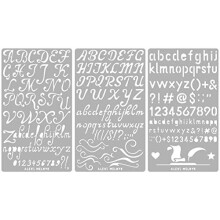 #34 Pyrography Stencils, Wood Burning kit 3 PCS Templates, Metal Letters Stencil for Engraving Wood and Patterns, Alphabet and Number, Lettering,