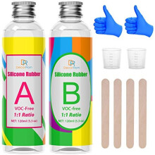 Silicone Mould Making Kit - Liquid Translucent Silicone Rubber for Silicone Mould Making, DIY Epoxy Resin Mould - 1:1 Easy Mixing Silicone for Casting