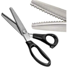 Pinking Shears, Stainless Steel Dressmaking Scissor, Serrated and Scalloped Blades, Professional Sewing Craft Cut, Tailor Zig-Zag Tool, Fabric