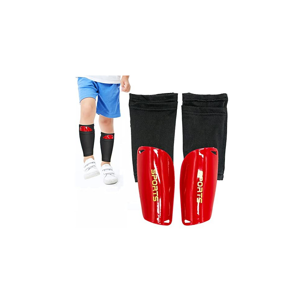 M-Football Shin Guards, Shin Guards Pads + High Elastic Sleeves, Youth Boys Girls Shin Pad Sleeves for Football Games, EVA Cushon Protection Reduce