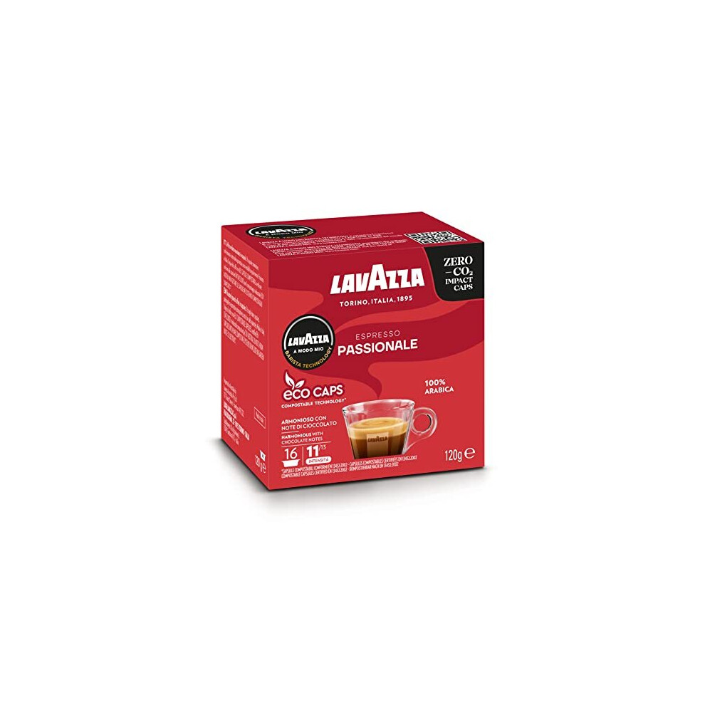 Lavazza, A Modo Mio Espresso Passionale, 96 Coffee Capsules, with Aromatic Notes of Caramel and Chocolate, 100% Arabica, Intensity 11/13, Dark