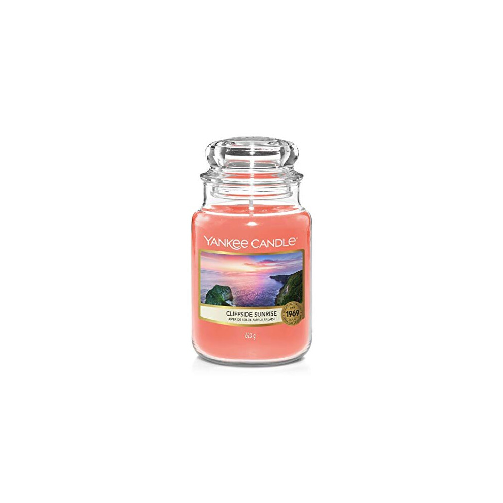 Scented Candle | Scented Candle | Cliffside Sunrise Large Jar Candle | Burn Time: Up to 150 Hours