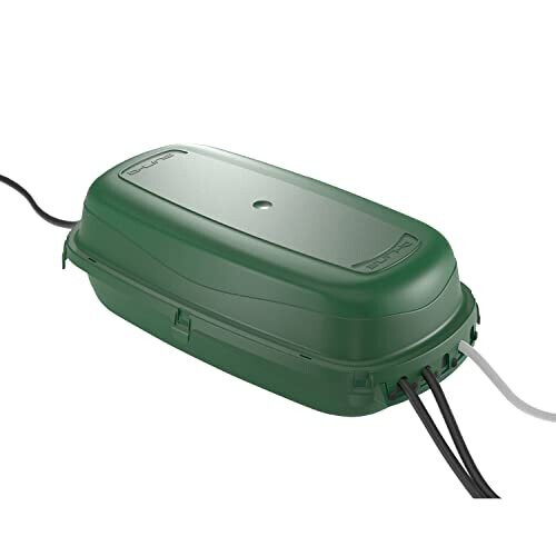 Weatherproof Electrical Box, Outdoor Extension Socket Box, IP54, 2x Entry and Exit Sections for Ease of Use - Green