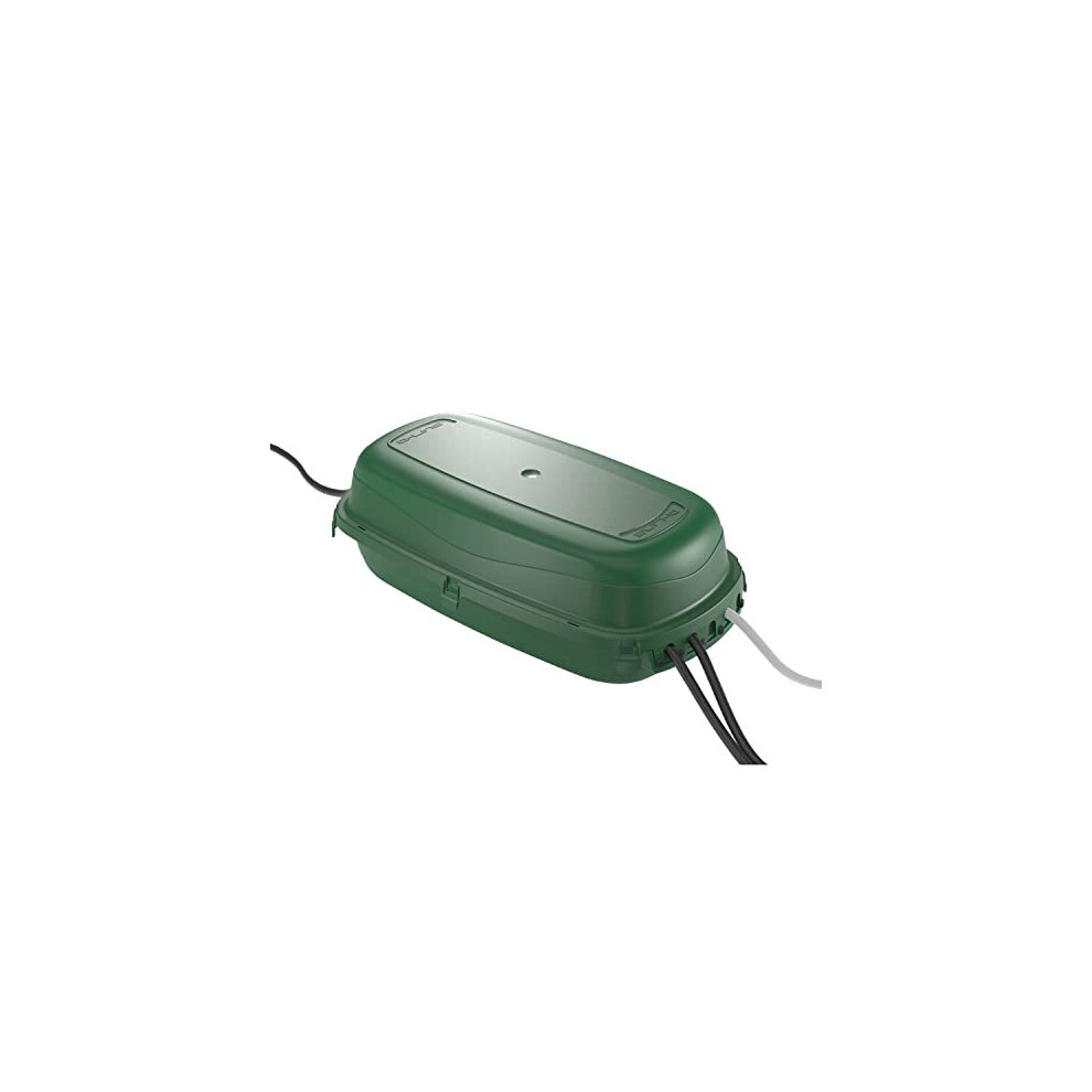 Weatherproof Electrical Box, Outdoor Extension Socket Box, Ip54, 2X Entry And Exit Sections For Ease Of Use - Green 5056335603862