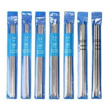 Knitting Needles Set, 35Pcs 20CM Stainless Steel 2-5.0MM Straight Knitting Needles Double Pointed Sweater Knitting Needles Hooks Sewing Tool