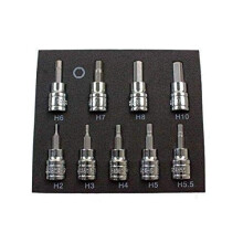 9 Piece Hex Allen Key Bit Sockets Metric Set 3/8" Dr Drive 2-10mm 2065