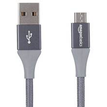 Double Braided Nylon USB 2.0 A to Micro B Cable , 10 Feet (3 m), Dark Grey
