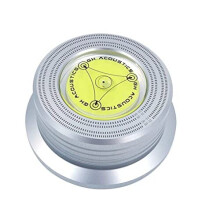 50/60Hz Bubble Level Speed Detection Turntable LP Vinyl Disc Alloy Record Weight Stabilizer Clamp - Silver