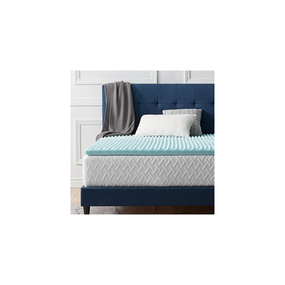 5 cm Gel Memory Foam Mattress Topper, Blue, Double (135 x 190 cm)